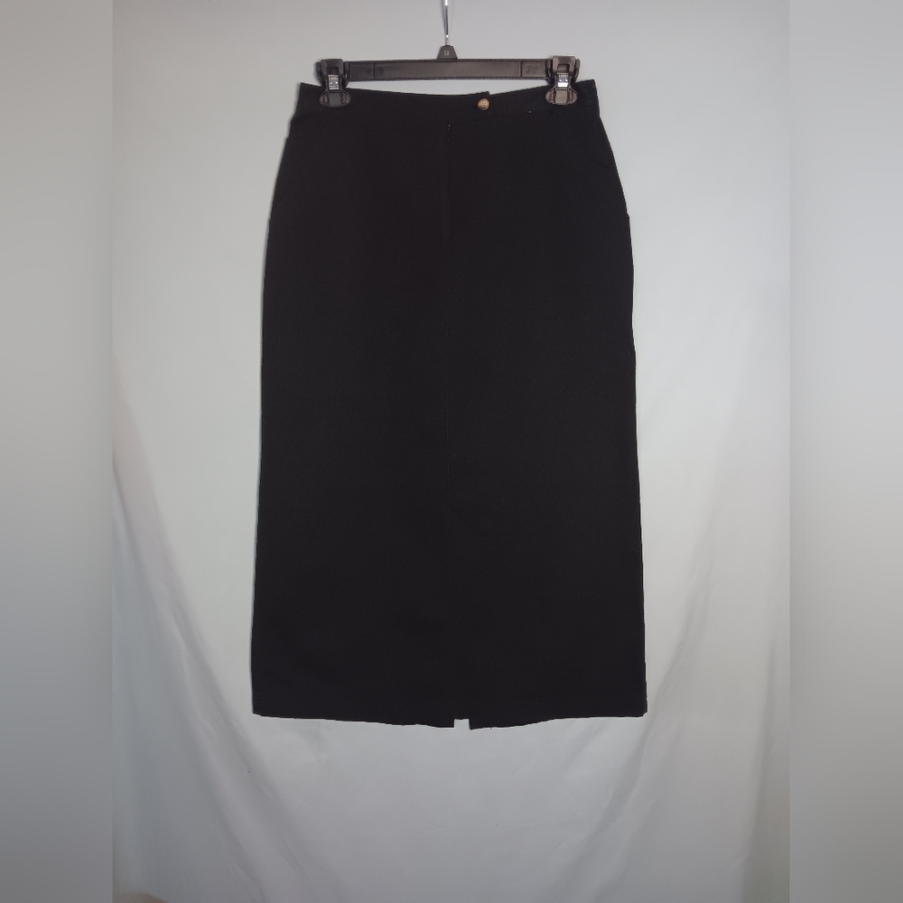 Elegant Black Khaki Pencil Skirt